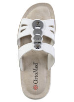 Pantolette mit glänzendem Schmuck WEISS