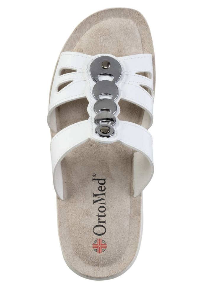 Pantolette mit glänzendem Schmuck WEISS