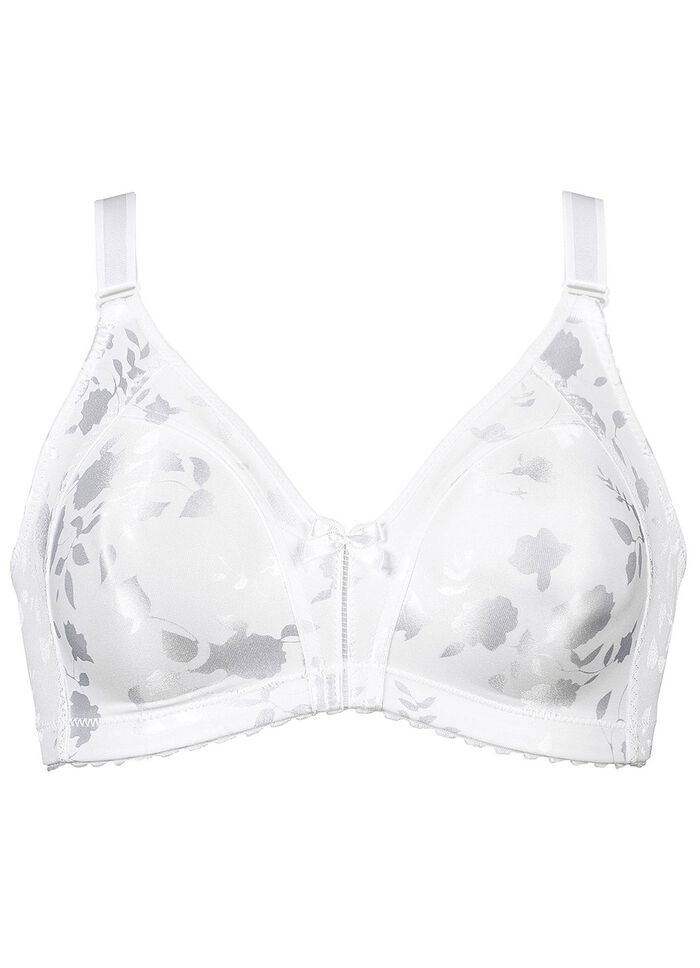 Naturana Minimizer-BH mit dezent glänzendem Floraldruck WEISS