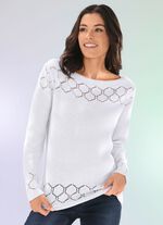 Pullover mit nachhaltig recycelter Baumwolle WEISS
