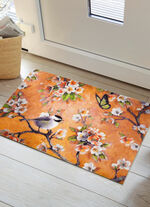 Fussmatte Vogel auf Zweig mit rutschhemmender Rückseite 