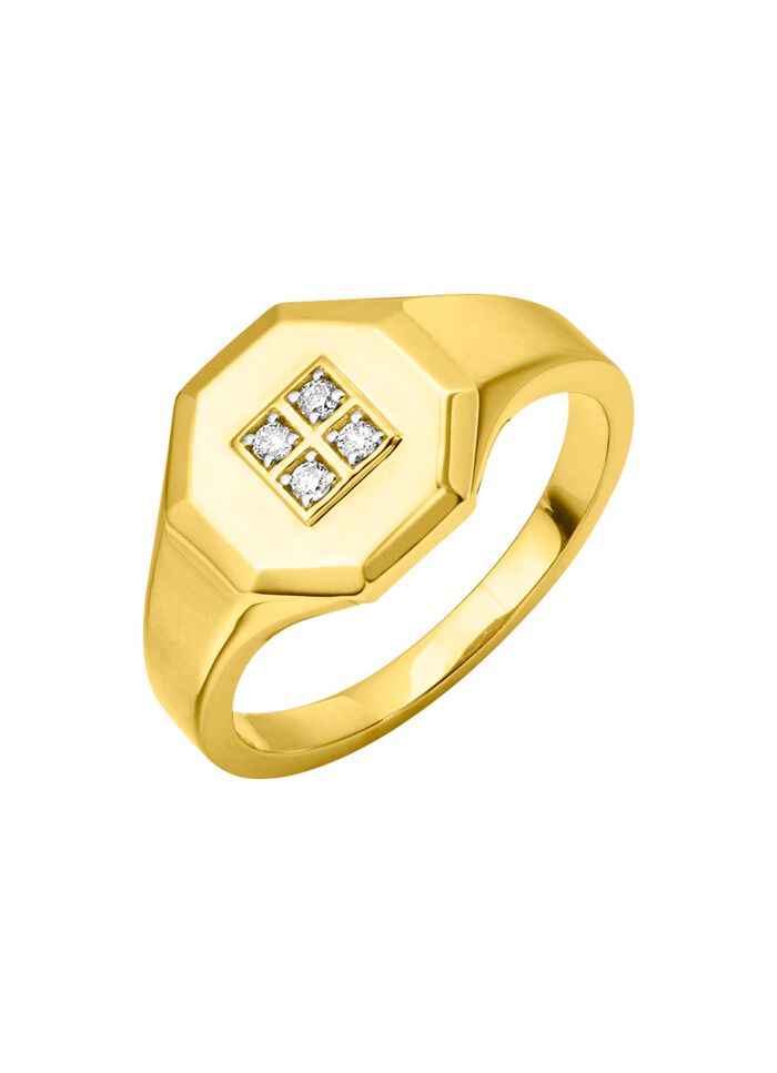 Exquisiter Herrenring mit 4 Diamanten 