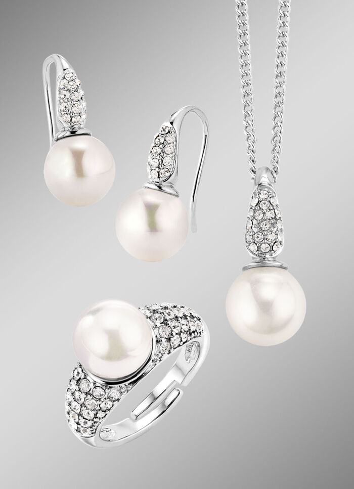 3-teiliges Schmuck-Set WEISS