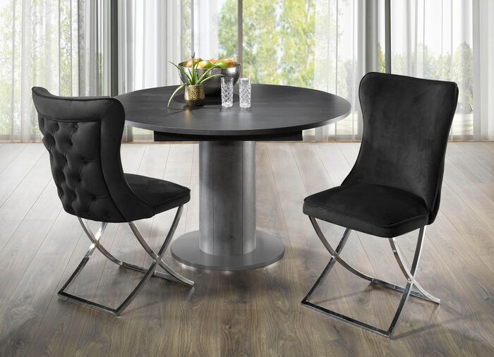 Trendige Esszimmer-Stühle, 2er-Set SCHWARZ