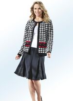 Bahnenrock mit edlen Spitzeneins&auml;tzen in 3 Farben SCHWARZ