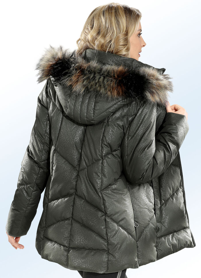 Jacke mit abnehmbarem Kunstpelz-Besatz 