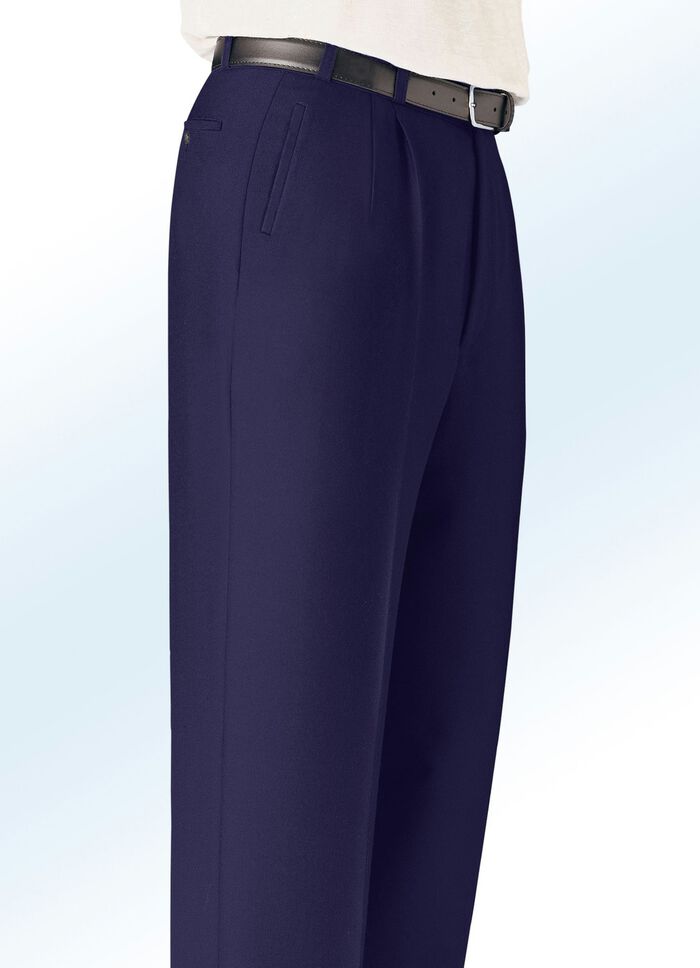 &laquo;Klaus Modelle&raquo;-Hose mit seitlichen Paspeltaschen in 5 Farben MARINE