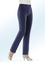 Hose mit schm&uuml;ckendem Zierteil vorne am Bund INDIGOBLAU