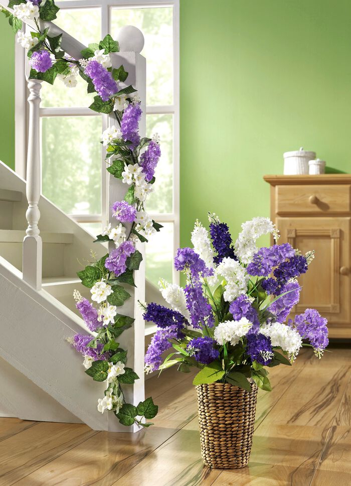 Fliedergirlande aus hochwertigem Kunst- und Textilmaterial