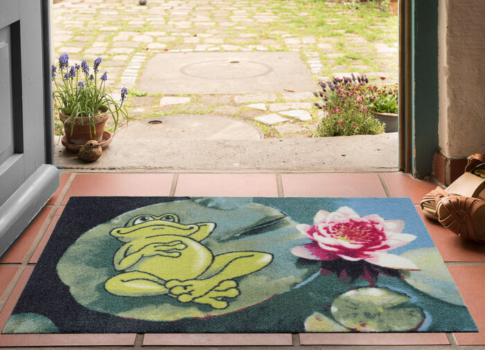 Fussmatte mit rutschhemmender Gummi-Rückseite 