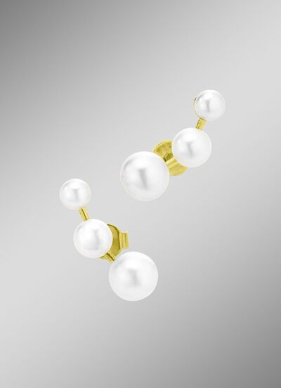 Stilvolle Ohrstecker mit Süsswasser-Zuchtperlen 