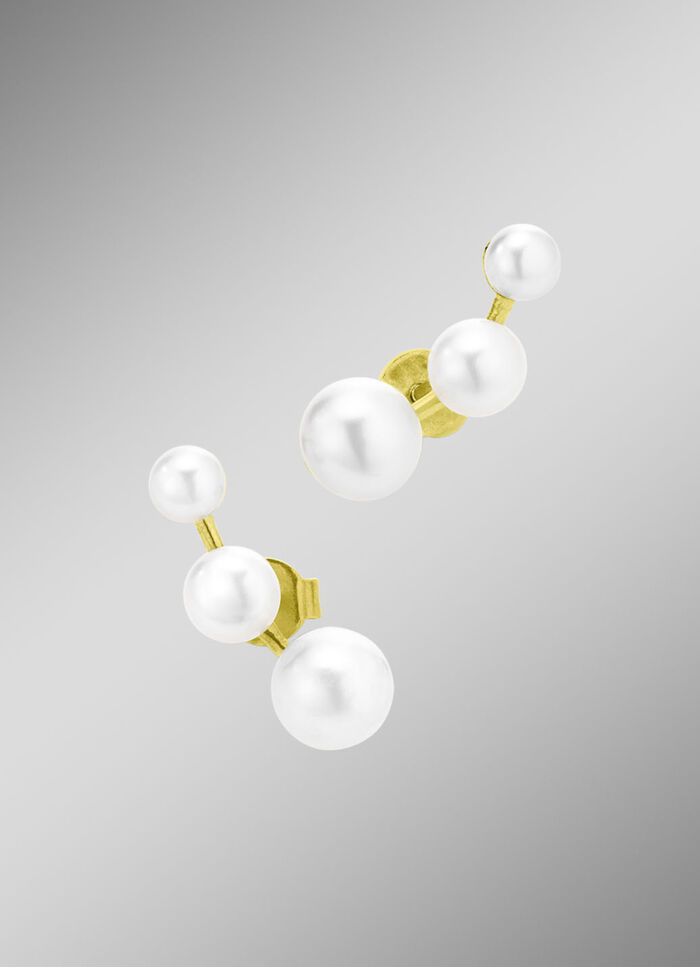 Stilvolle Ohrstecker mit Süsswasser-Zuchtperlen 