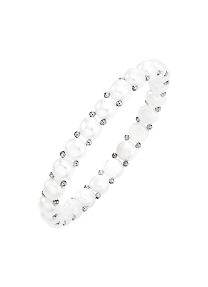 Elastisches Armband mit Süsswasser-Zuchtperlen 