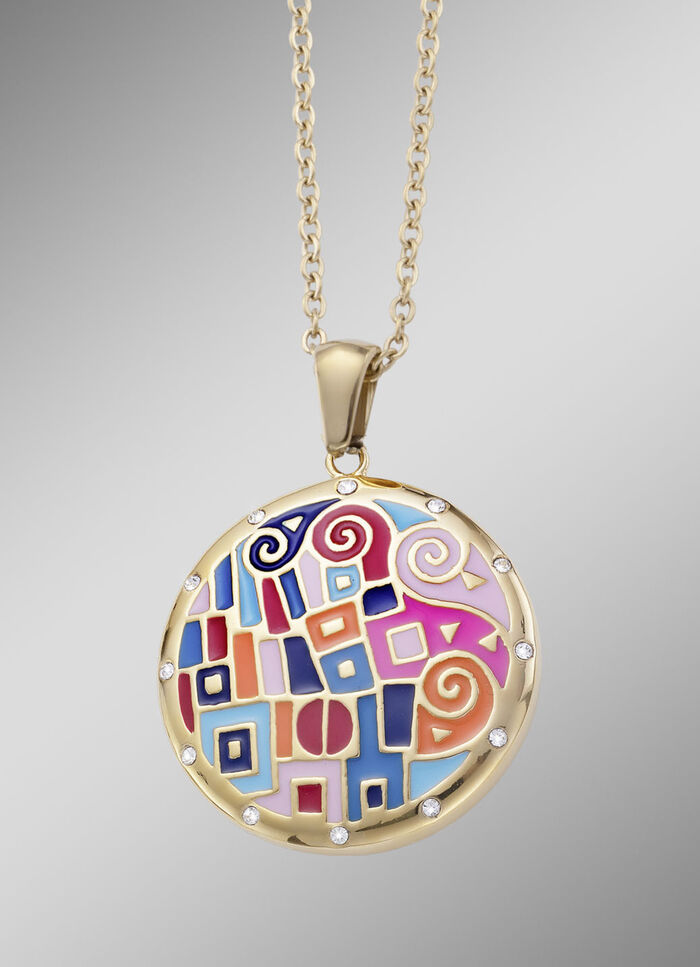 Anhänger mit Mosaikmuster und Ankerkette 