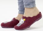 Laurina, klassiche Damen-Hausschuhe, mit herausnehmbarem Fussbett BORDEAUX