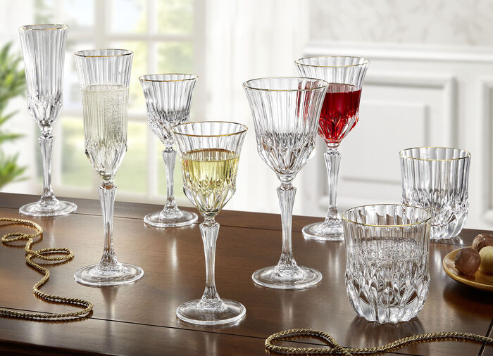 Gläser, 2er-Set, mit Goldrand TRANSPARENT-GOLD