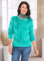 Pullover mit streckendem Zöpfchenmuster JADEGRÜN