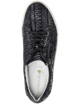 Waldläufer Schnürschuh aus glänzend bedrucktem Nubukleder SCHWARZ-BRONZE