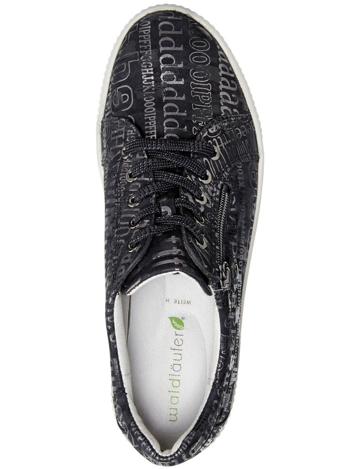 Waldläufer Schnürschuh aus glänzend bedrucktem Nubukleder SCHWARZ-BRONZE