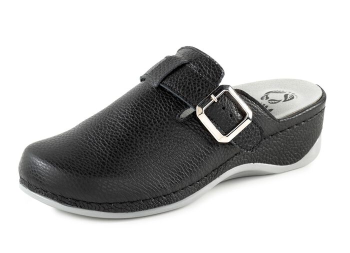 Mubb, klassische Damen-Clogs, Wete H, mit herausnehmbarem Fussbett SCHWARZ