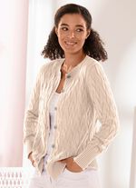 Strickjacke mit Ajourmuster BEIGE