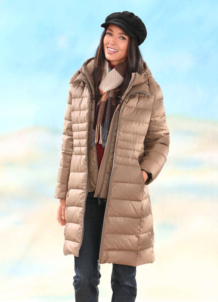 Daunen-Kurzmantel mit Rei&szlig;verschlussleiste 
