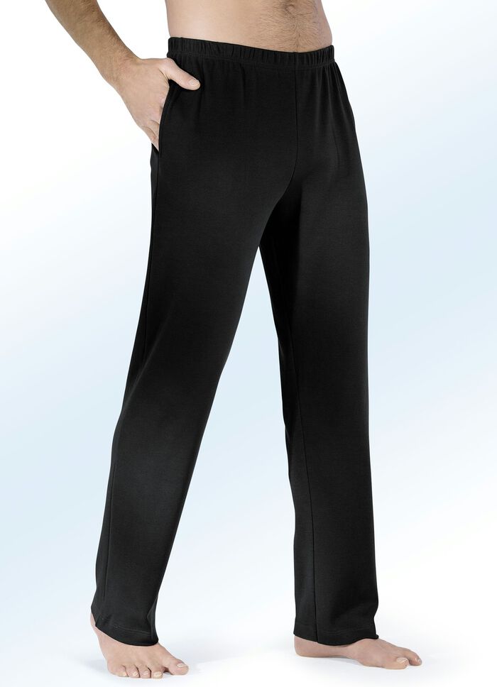 Zweierpack Pyjama- und Freizeithosen mit Seitentaschen 1X PETROL, 1X SCHWARZ