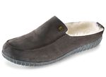 Pantoffel mit echtem Lammfellfutter GRAU