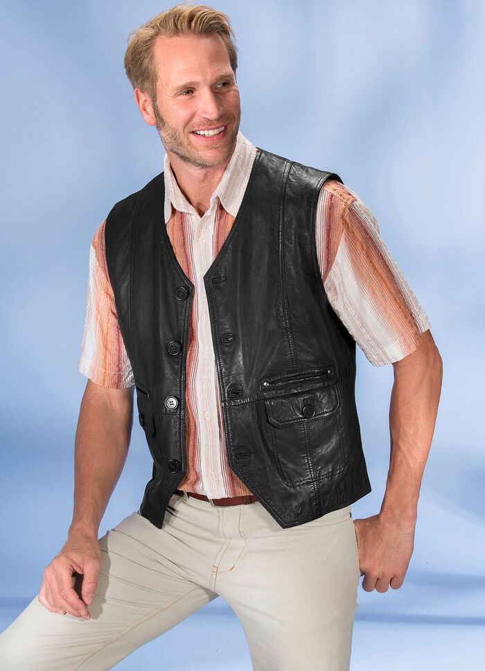 &laquo;Redpoint&raquo;-Ledergilet  SCHWARZ
