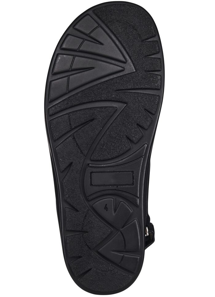 Waldl&auml;ufer, bequeme Damen-Sandalen, Weite H, mit herausnehmbarem Fussbett SCHWARZ