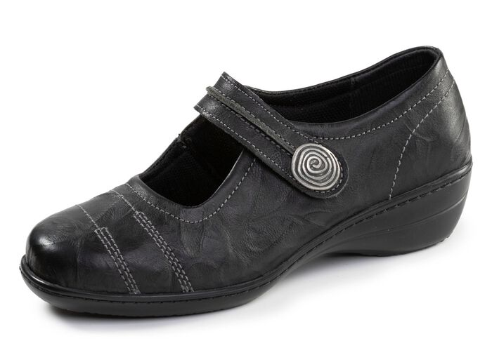 ELENA EDEN, bequeme Damen-Spangenschuhe, Weite H, mit herausnehmbarem Fussbett 