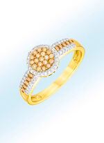 Damenring mit 29 Brillanten, tlb, und 40 weissen Diamanten