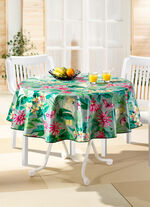 Wachstischtuch mit farblich abgestimmtem Schrägband BUNT