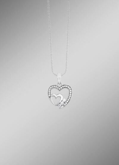 Herz-Anh&auml;nger mit Zirkonia 
