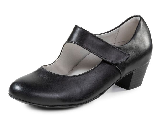 Waldl&auml;ufer, elegante Damen-Pumps, Weite H, mit herausnehmbarem Fussbett SCHWARZ