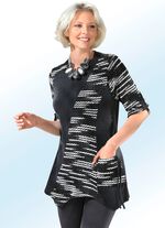 Tunika in raffinierter Schnittform GRAFIT-SCHWARZ-ECRU