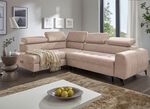 Moderne Polsterecke mit Bettfunktion CREME
