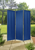 Paravent mit Stahlrohrgestell BLAU