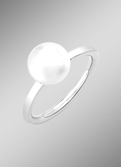 Klassischer Damenring mit Süsswasser-Zuchtperle 