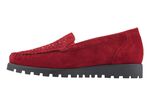 Waldl&auml;ufer Mokassin-Slipper mit Glitzer-Applikationen RUBINROT