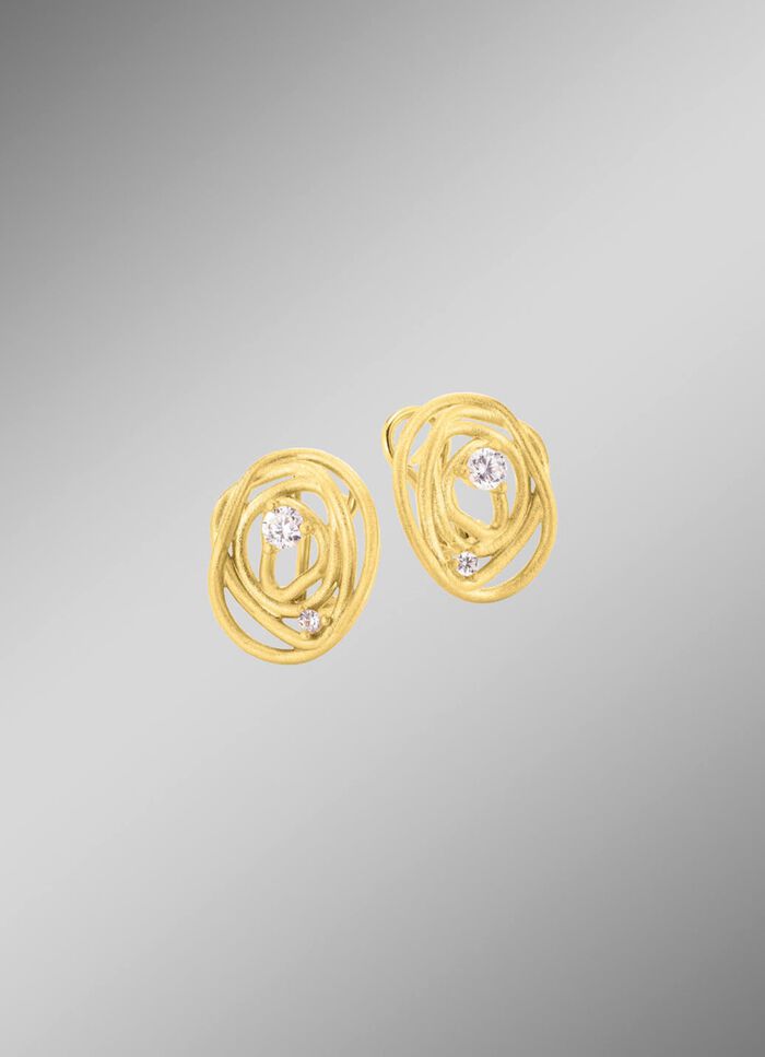 Mattierte Clipstecker mit Zirkonia 