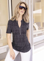 Shirt-Tunika mit Biesenzier SCHWARZ-ECRU