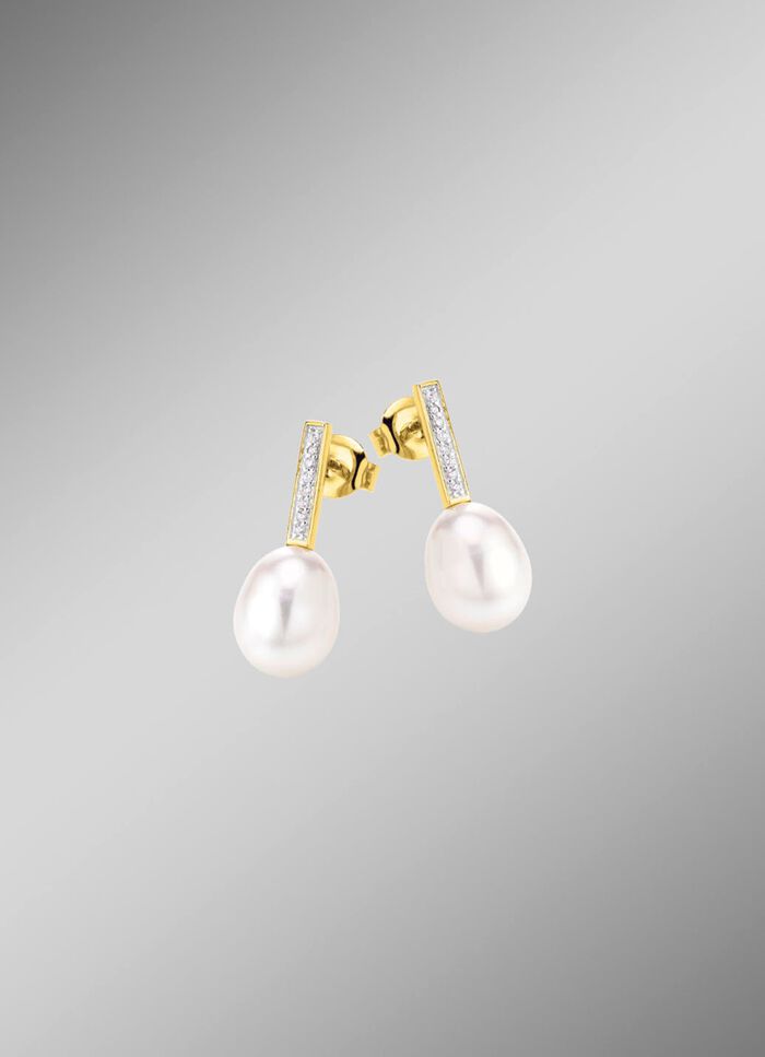 Strahlender Charme &ndash; Ohrstecker aus vergoldetem Silber 