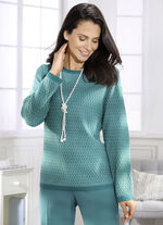 Pullover mit fein strukturiertem Alloverdessin OPAL-MINT