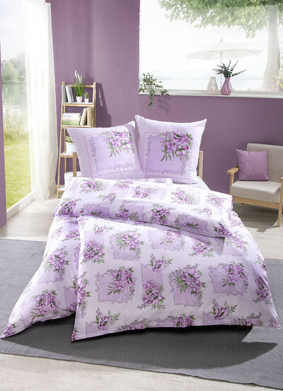 Beidseitig bedruckte Bettwäsche-Garnitur aus dem Hause Dobnig 