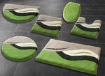Badgarnitur mit latexbeschichteter, rutschhemmender TPR-R&uuml;ckseite GR&Uuml;N
