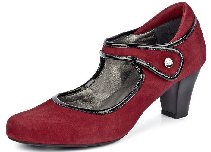 Pumps mit Lackeinfassung ROT-SCHWARZ