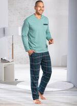 Comte-Schlafanzug mit V-Ausschnitt und offenen Abschl&uuml;ssen 