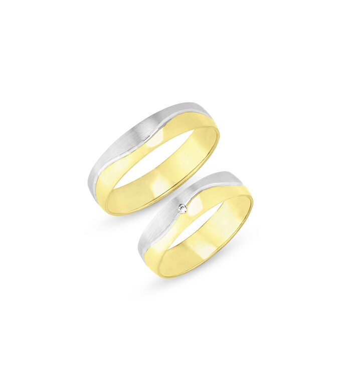 Brillant Trauring in Bicolor