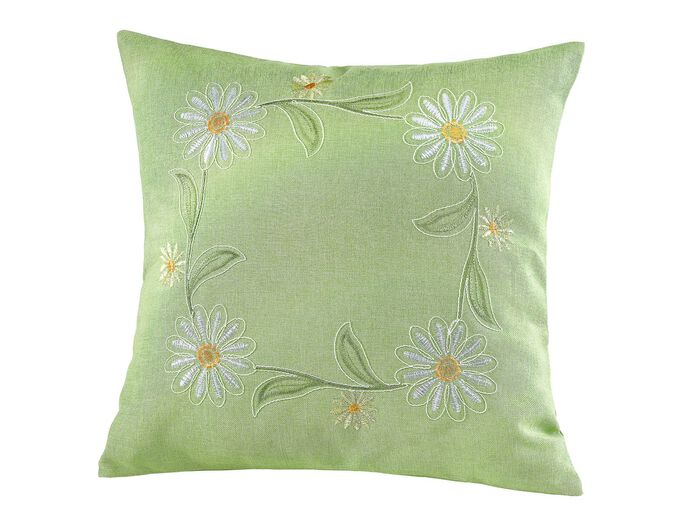 Bestickte Tischdecke oder Kissenbezug GR&Uuml;N-BUNT